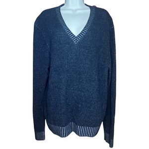 Americale Black & Grey V Neck Wool & Cashmere Pullover NWT Size Large